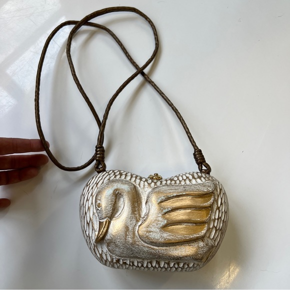 Vintage Timmy Woods Handmade Crossbody Swan Purse Beverly Hills Collection - Picture 11 of 14